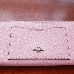 Authentic Coach Zip Around Wallet- Blush